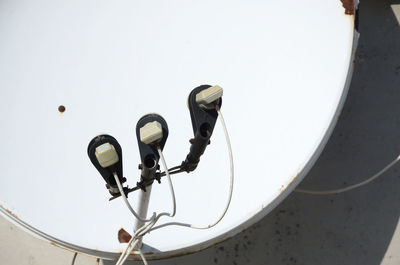 High angle view of street light against wall