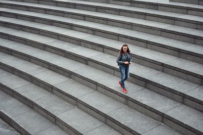 Woman on steps