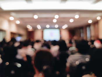 Defocused image of crowd at music concert