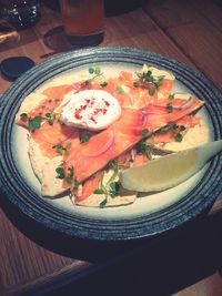 Close-up of served food