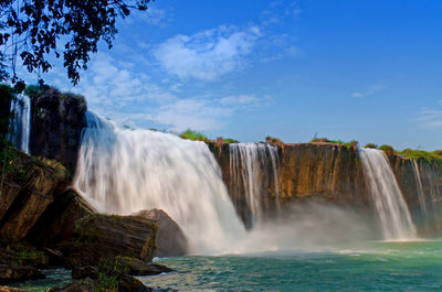 Scenic view of waterfall