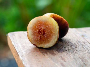 Close-up of fruit on table