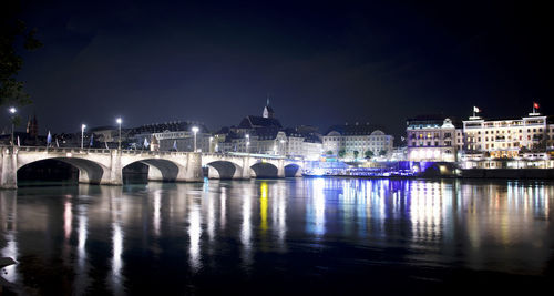 View of illuminated city at night