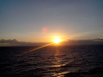 Scenic view of sea at sunset