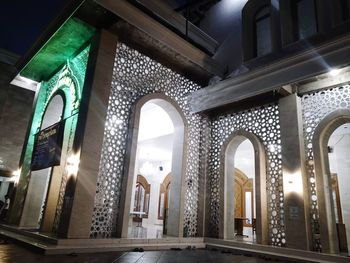 Low angle view of illuminated ceiling in building