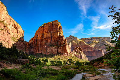 Low angle view of angels landing in zion national park