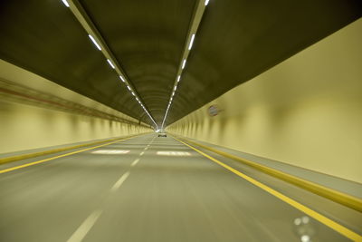 Empty illuminated tunnel