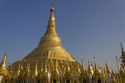 Low angle view of pagoda against sky