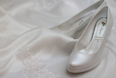 High angle view of shoes on table