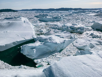 Scenic view of snow covered landscape