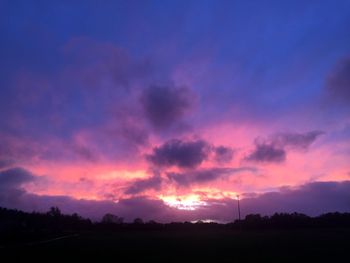 Silhouette of landscape at sunset