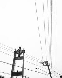 Low angle view of electricity pylon