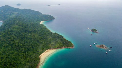 High angle view of bay on shore