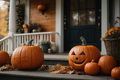 Jack o lantern on table