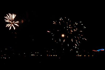 Low angle view of firework display