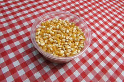 High angle view of food on table