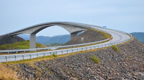 Atlantic oceanic road bridge on a cloudy day