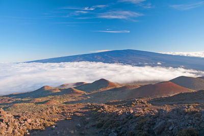 Scenic view of landscape against cloudy sky