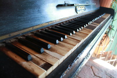 Close-up of piano keys