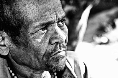 Close-up of man wearing mask