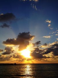 View of calm sea at sunset