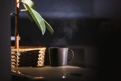 Close-up of coffee on table