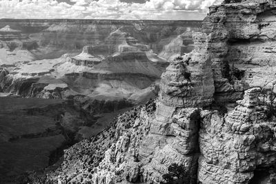 Low angle view of rock formation