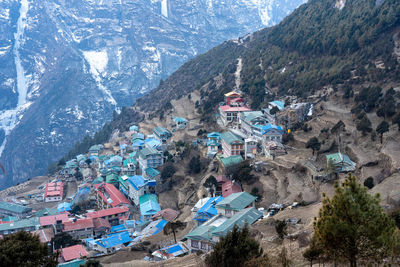 High angle view of townscape