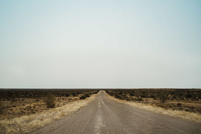 Dirt road passing through land