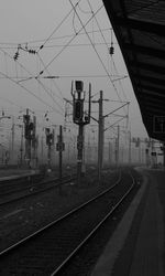 Railroad station platform against sky