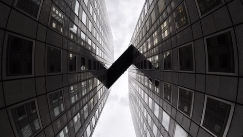 Low angle view of modern building against sky