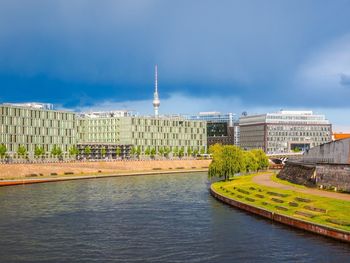 River against cloudy sky