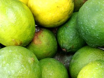 Full frame shot of lemons in market