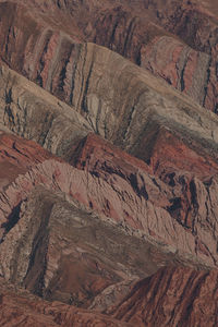 High angle view of rock formations on land