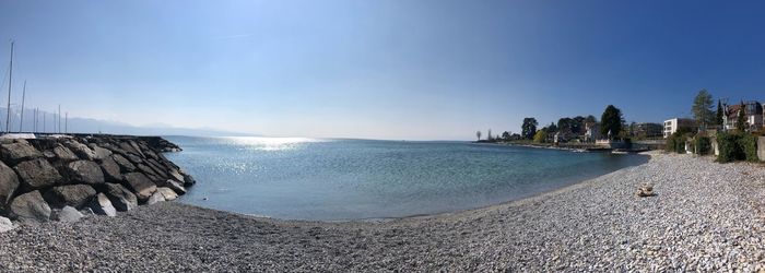 Panoramic view of lake against sky