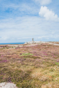 Scenic view of land against sky