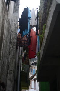 Clothes drying on clothesline