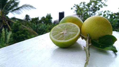 Close-up of fruits on table