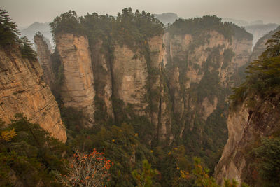 Scenic view of rocky mountains