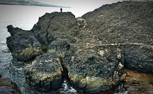 Rocks in sea