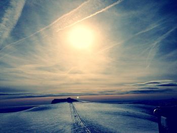 Scenic view of sunset over sea