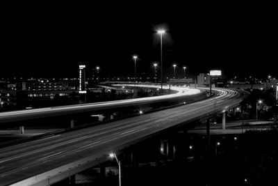 Light trails on street at night