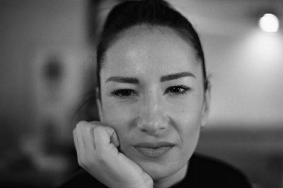 Close-up portrait of young woman