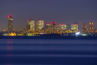 Illuminated city at night