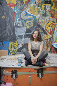 Portrait of young female artist