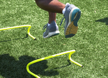 Low section of person on grass