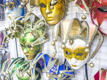 Close-up of multi colored displayed for sale at store