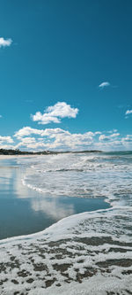 Scenic view of sea against sky during winter