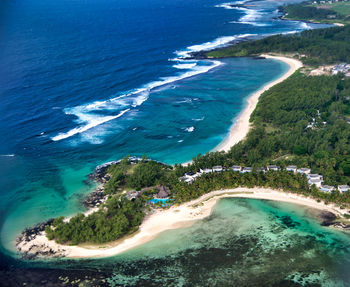 High angle view of beach