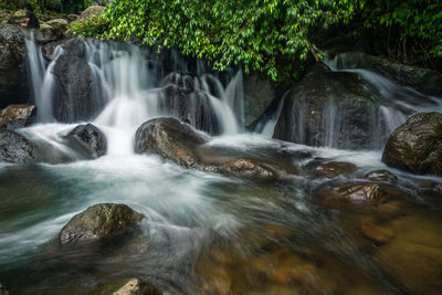 Scenic view of waterfall